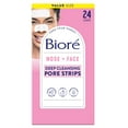 thumbnail image 1 of Biore Original Nose+Face, Deep Cleansing Pore Strips for Instant Blackhead Removal and Pore Unclogging, 12 Nose + 12 Face Strips, 24 Count Value Size, 1 of 10