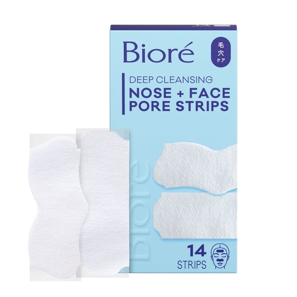Bior Nose + Face Deep Cleansing Pore Strips, Blackhead Remover, 7 Nose + 7 Face Strips