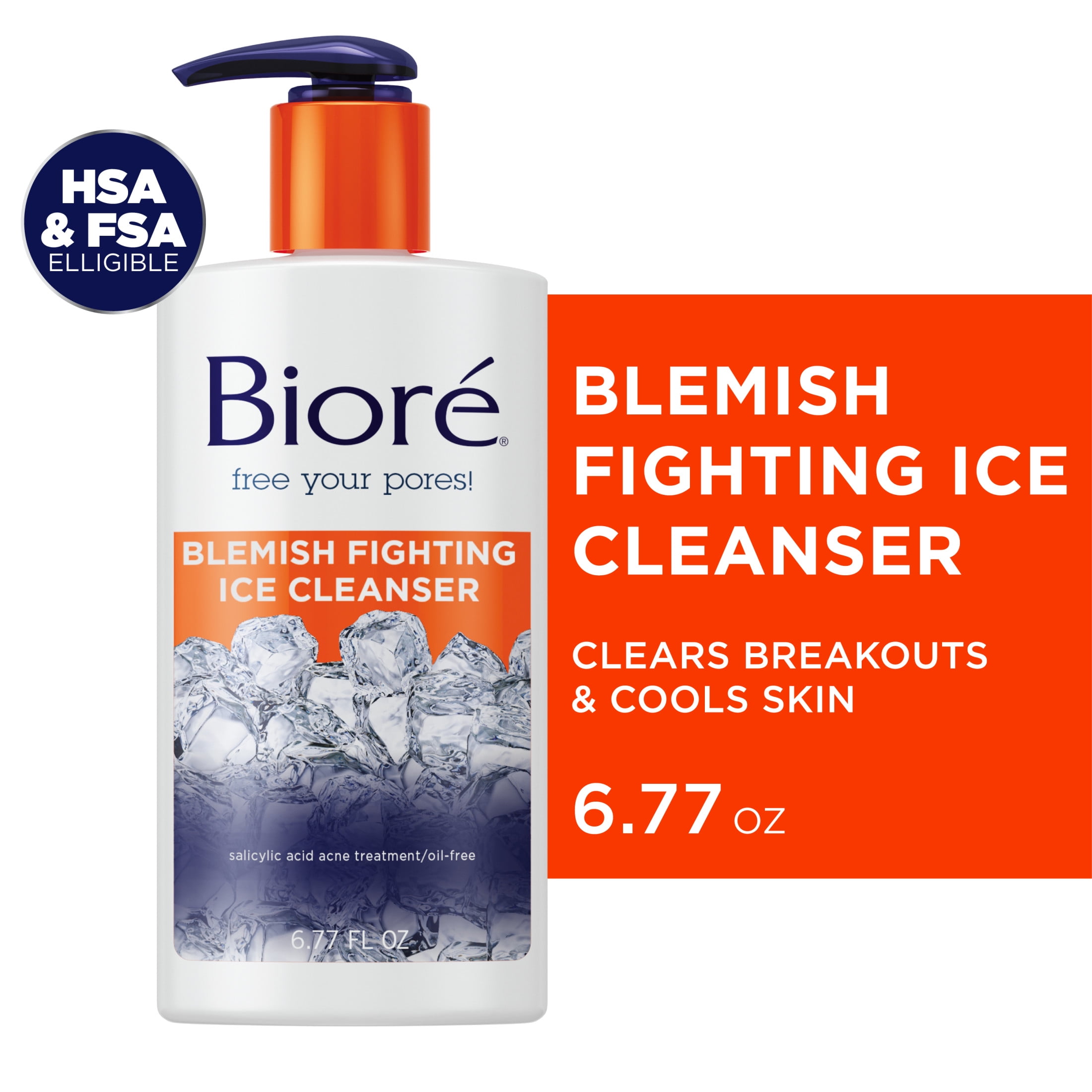 Biore Blemish Fighting Ice Cleanser, Face Wash, Clears & Prevents Acne  Breakouts, Salicylic Acid - Scented - 6.77 fl oz