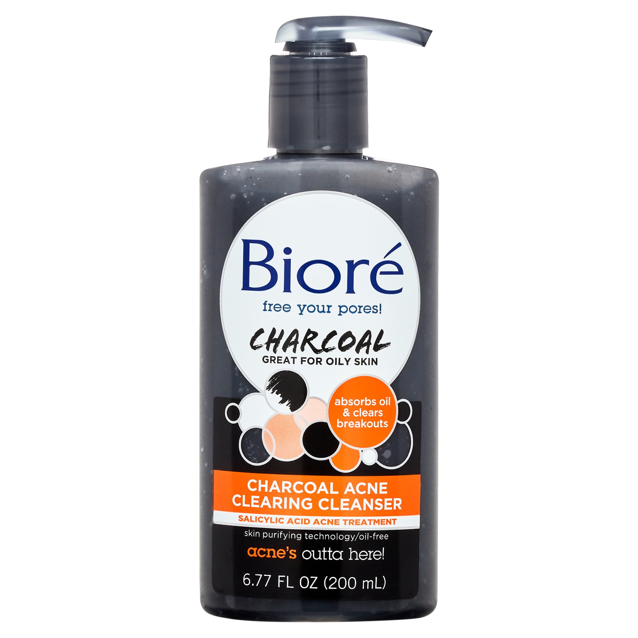 Biore Charcoal 1 Salicylic Acid AcneClearing Facial Cleanser, for