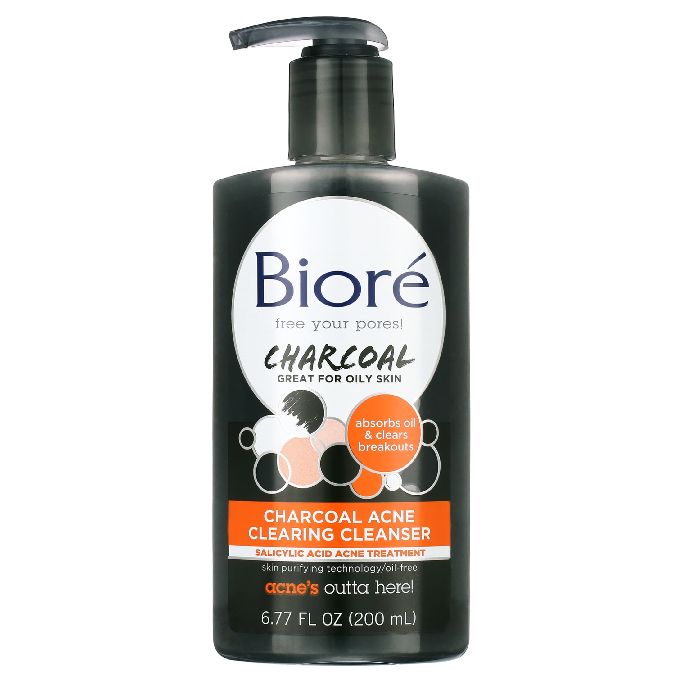 Biore Charcoal 1 Salicylic Acid AcneClearing Facial Cleanser, for