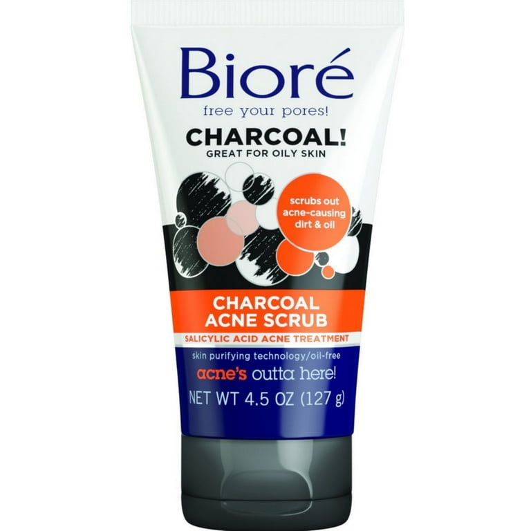 Biore Charcoal Acne Scrub 4.5 oz Pack of 2 Walmart