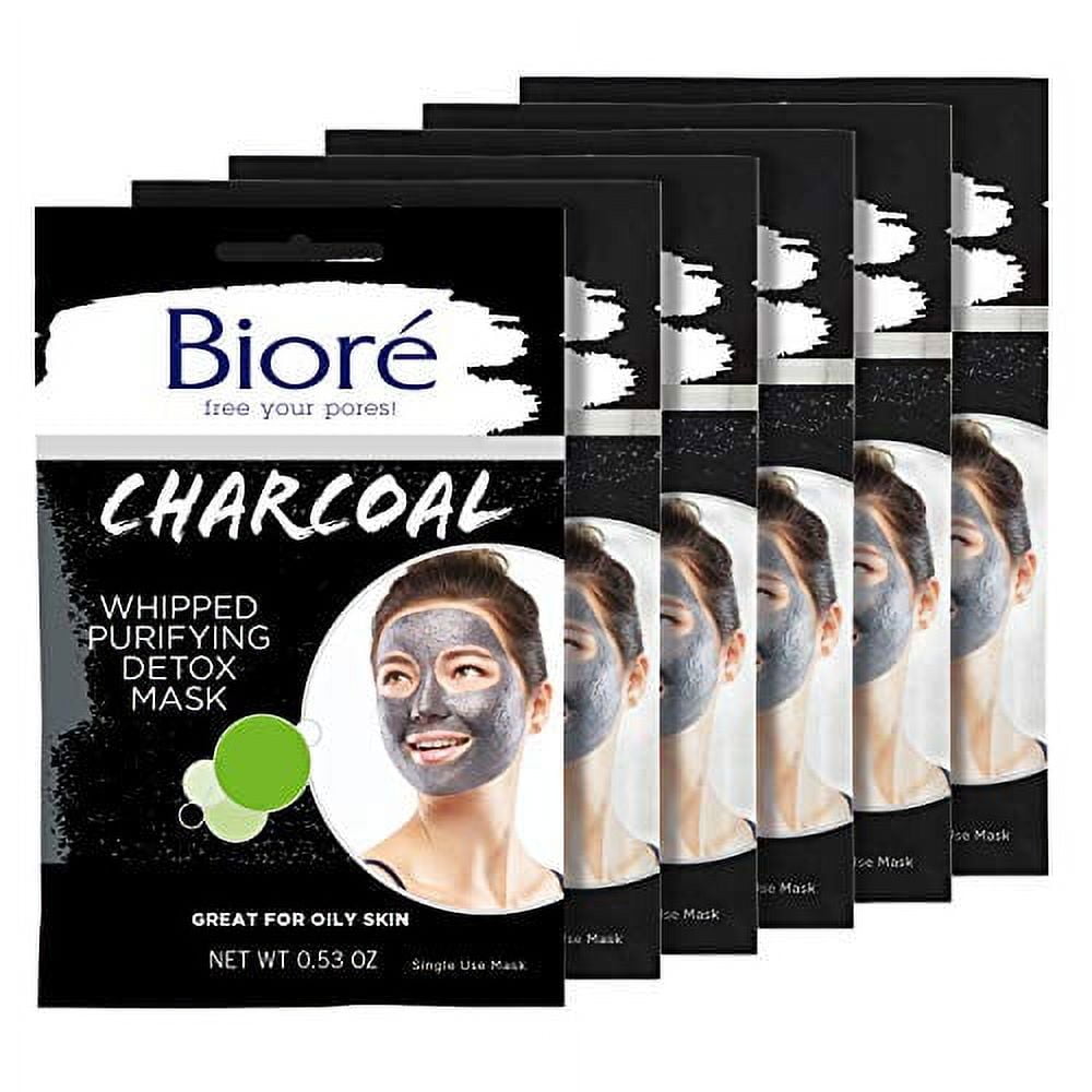 Biore Charcoal Whipped Purifying Detox Mask, with Naturally Purifying