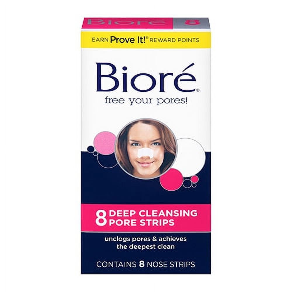 Biore Deep Cleansing Pore Strips For Nose, 8 Ea, 2 Pack - image 1 of 1