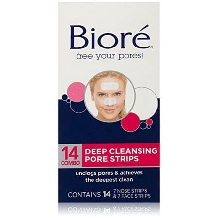 Biore Deep Cleansing Pore Strips For Nose, Unclogs Pores & Achieves The Deepest Clean, 14 Count