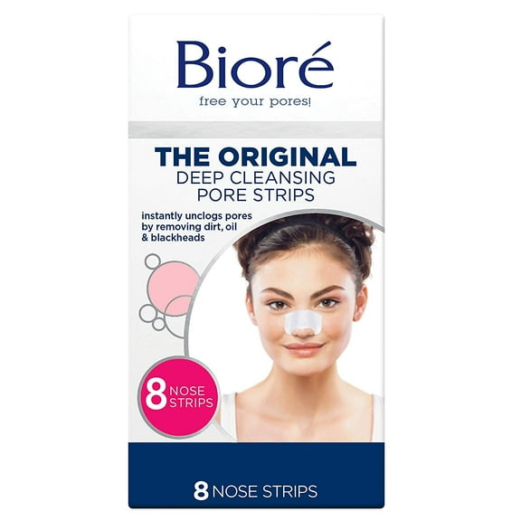 Biore Deep Cleansing Pore Strips Nose 8 ea (Pack of 2)