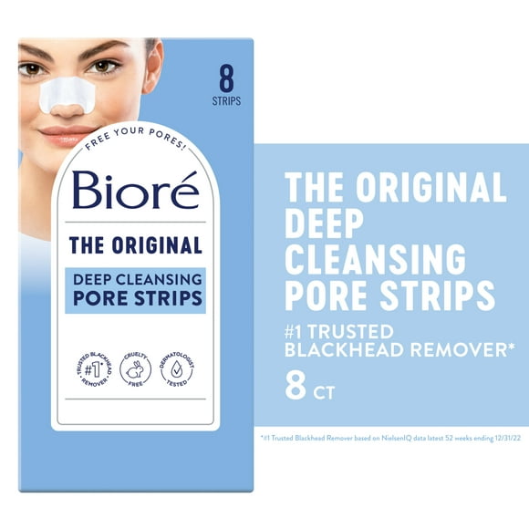 Biore Original Blackhead Remover Deep Cleansing Pore Strips, 8ct