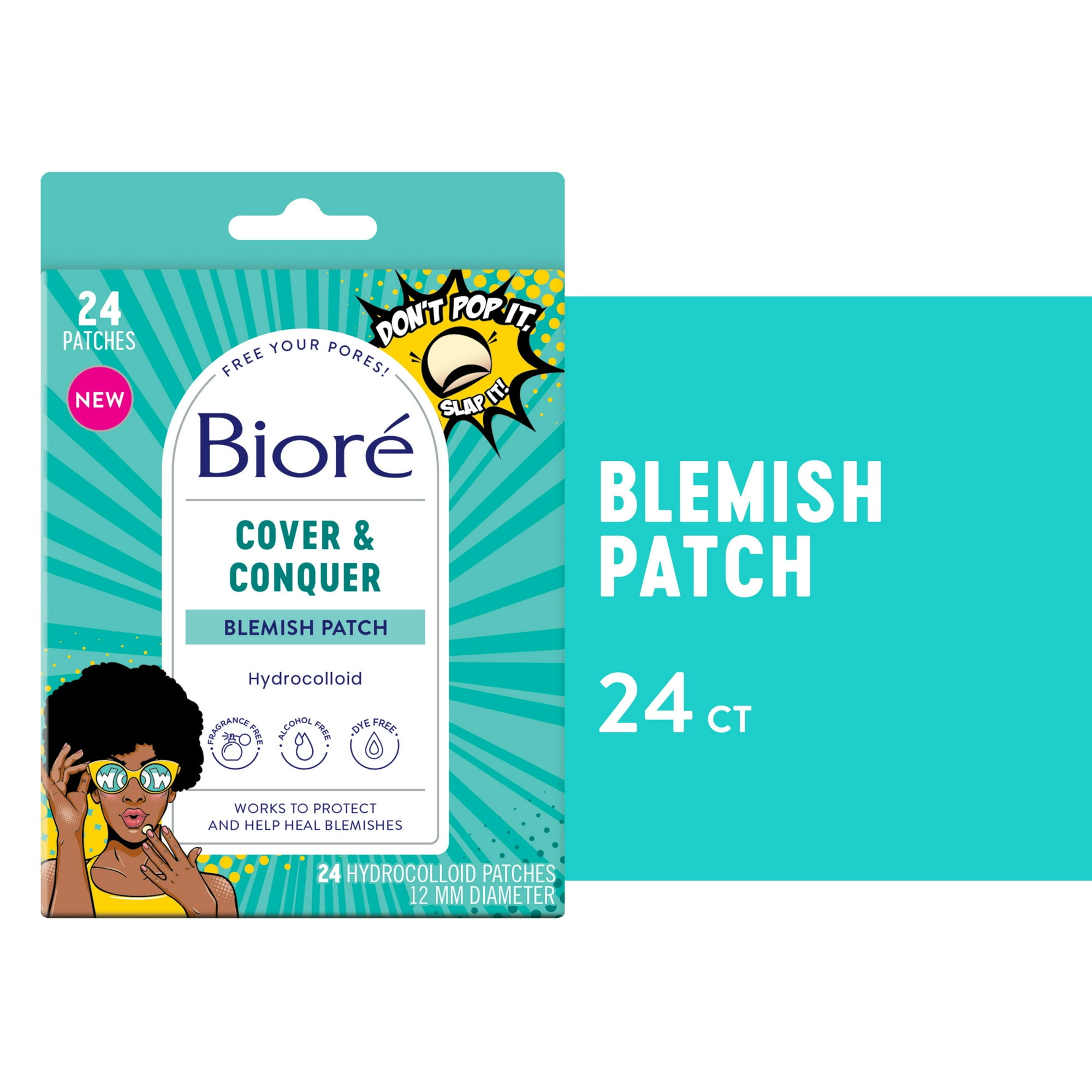 Biore Pimple Patch, Cover & Conquer Blemish Patch, Medical Grade Ultra-Thin Hydrocolloid Pimple Patch for Covering Zits and Blemishes, HSA/FSA Approved, 24 Ct