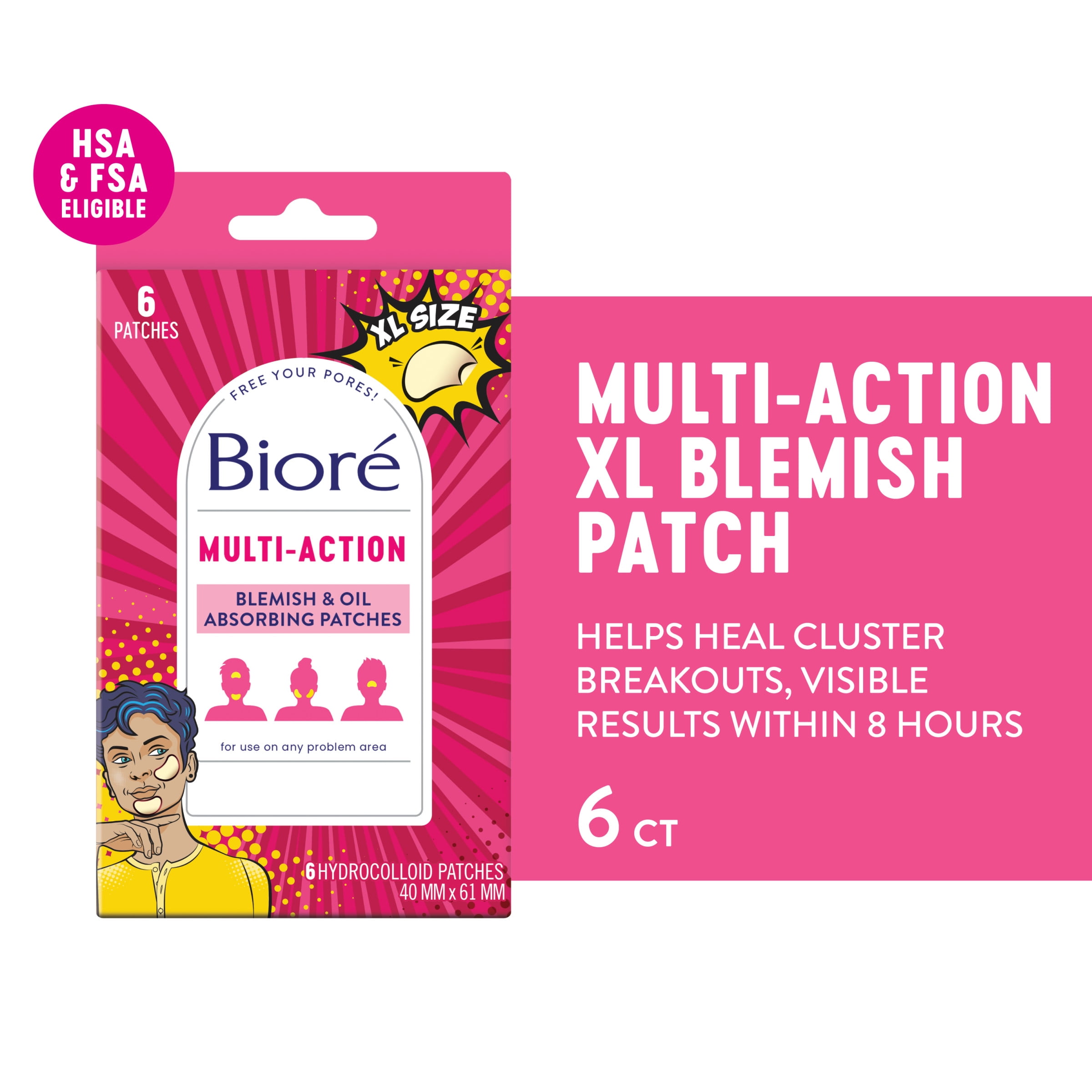 Biore Pimple Patch, MultiAction XLarge Blemish and Oil Absorbing