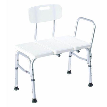 Bios Lightweight Plastic Adjustable Handicap Bath Transfer Bench with Backrest