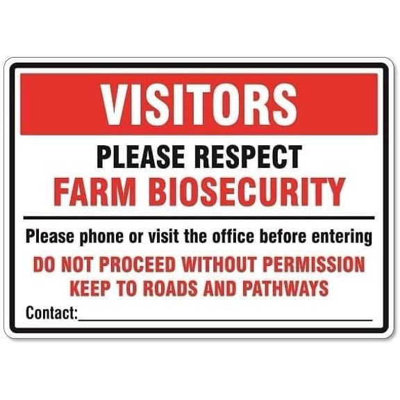 Biosecurity Sign - Please Respect Farm Biosecurity Farming Biosecurity Metal Tin Sign 8x12 Inches