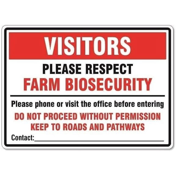 Biosecurity Sign – Please Respect Farm Biosecurity Farming Signs Biosecurity Signs Metal Tin Sign 12x16 Inches Caution Danger Safety Security Warning Notice Signs