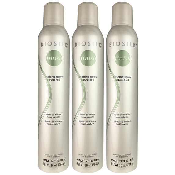Biosilk Finishing Hair Spray Natural Hold 10 oz Paraben Free-THREE