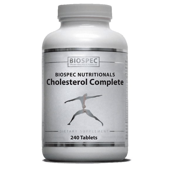 Biospec Nutritionals Cholesterol Complete  Natural Cholesterol Support Supplement - Red Yeast Rice, Co-Q-10, Hawthorn, Guggulipid, B-Vitamins, Magnesium - (240 Tablets (Pack of 1))