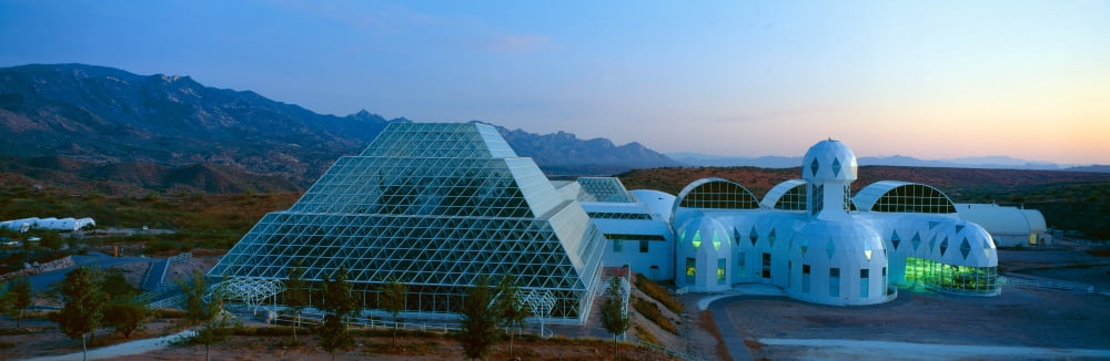 Biosphere 2 at Sunset Arizona Canvas Art - Panoramic Images (36 x 12)