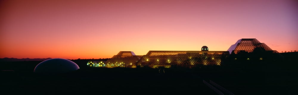 Biosphere 2 at Sunset Arizona Canvas Art - Panoramic Images (36 x 12)