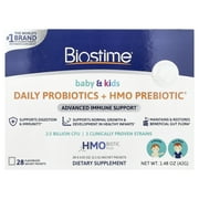 Biostime Baby & Kids Daily Probiotics + HMO Prebiotic, Advanced Immune Support, 28 x 1.5G Sachet Packets