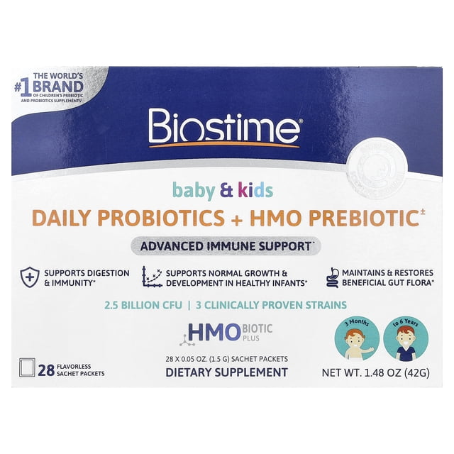 Biostime Biostime Baby & Kids Daily Probiotics + HMO Prebiotic, Advanced Immune ...