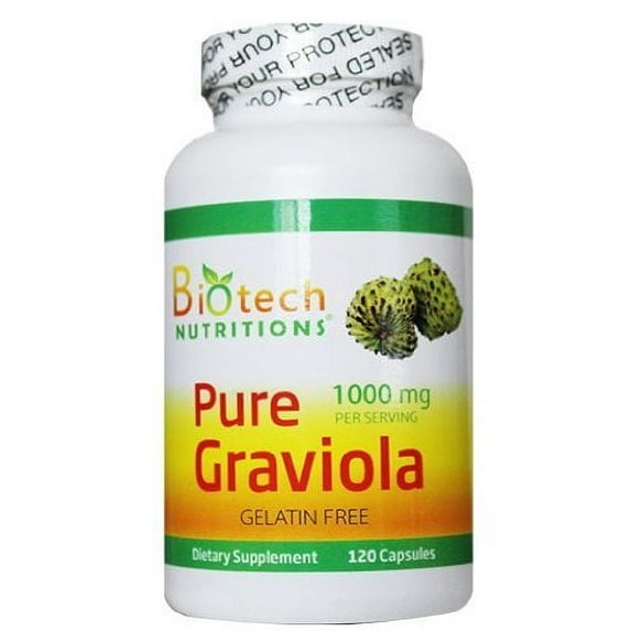 Biotech Nutritions Pure Graviola, 1000 mg, 120 Count