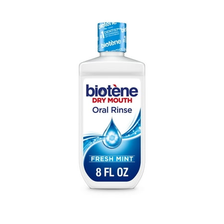 Biotene Alcohol-Free Moisturizing Dry Mouth Oral Rinse Mouthwash, Fresh Mint, 8 oz, for Adults