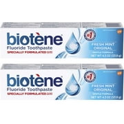 Biotene Dry Mouth Fluoride Toothpaste Fresh Mint Original 4.3 Oz. (2 Pack)