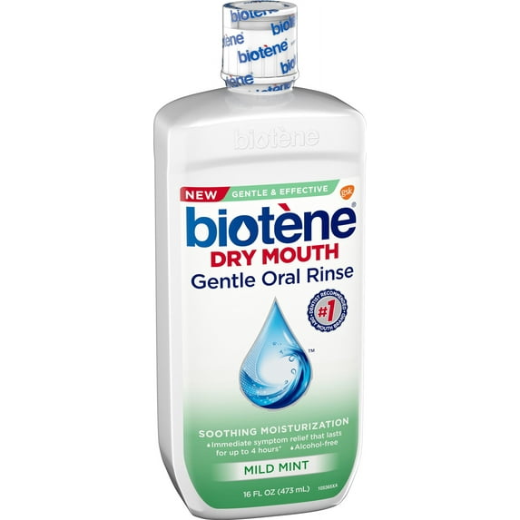 Biotene Dry Mouth Gentle Oral Rinse, Mild Mint 16 oz (Pack of 3)