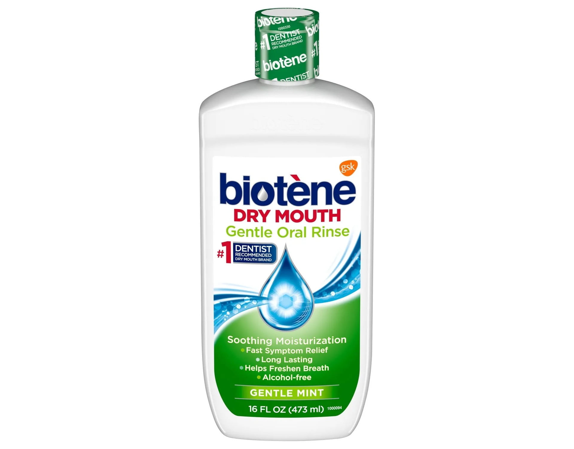 Biotene Dry Mouth Gentle Oral Rinse Mouthwash, Alcohol-Free, Gentle Mint, 16 fl oz