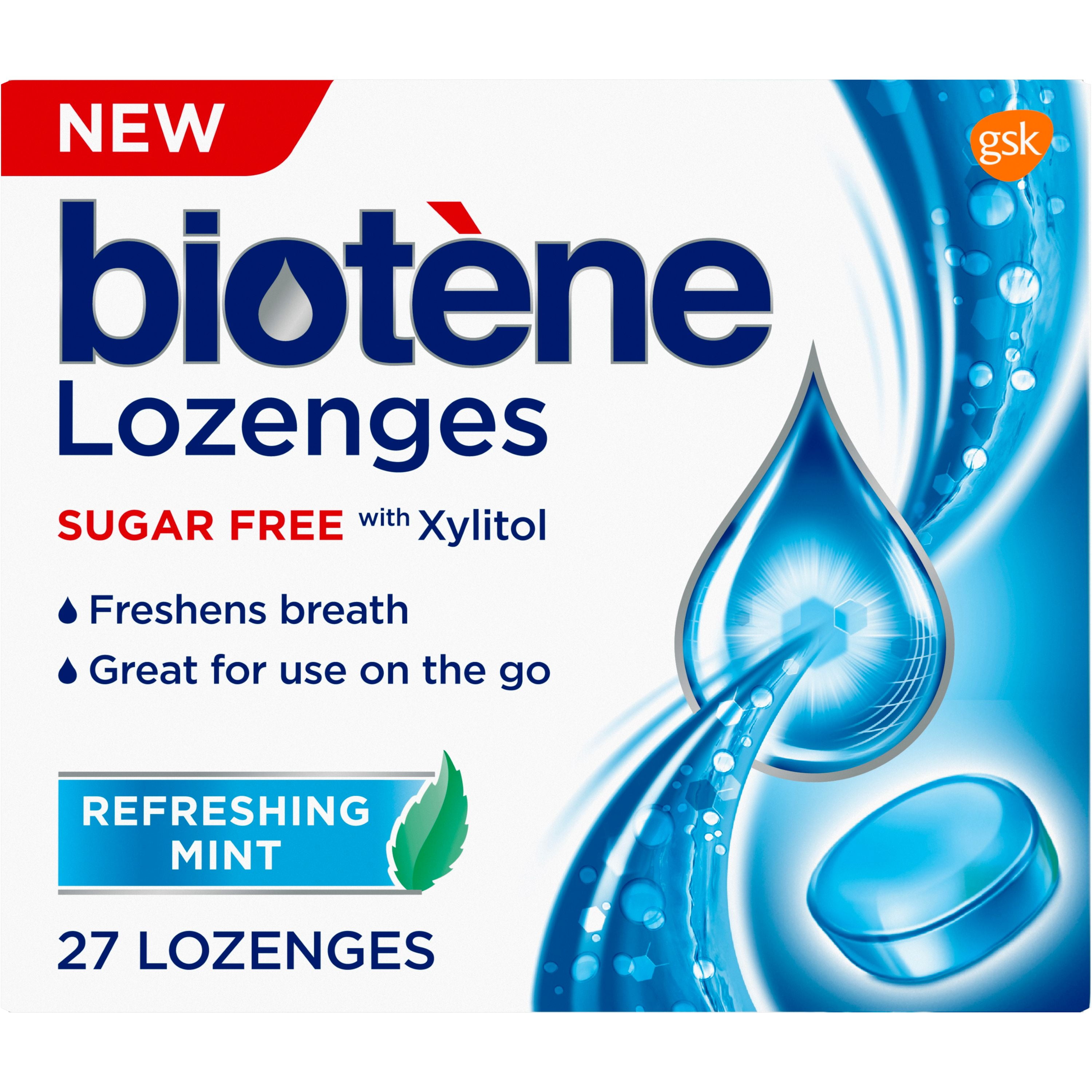 Biotene Dry Mouth Lozenges with Xylitol, Fresh Breath Mint, 27 Count