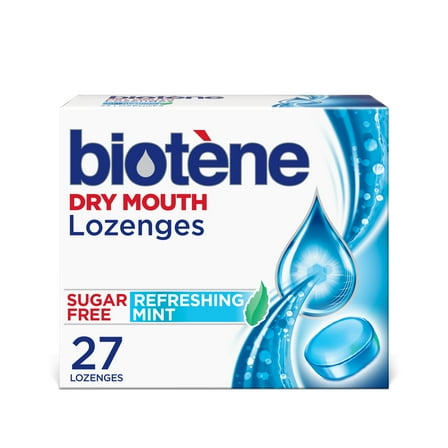 Biotene Dry Mouth Lozenges for Fresh Breath, Refreshing Mint - 27 Count, for 12+ years