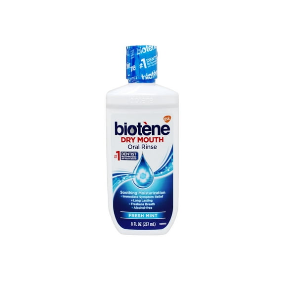 Biotene Dry Mouth Oral Rinse Mouthwash, Fresh Mint Flavor, Alcohol-Free, 8 fl oz