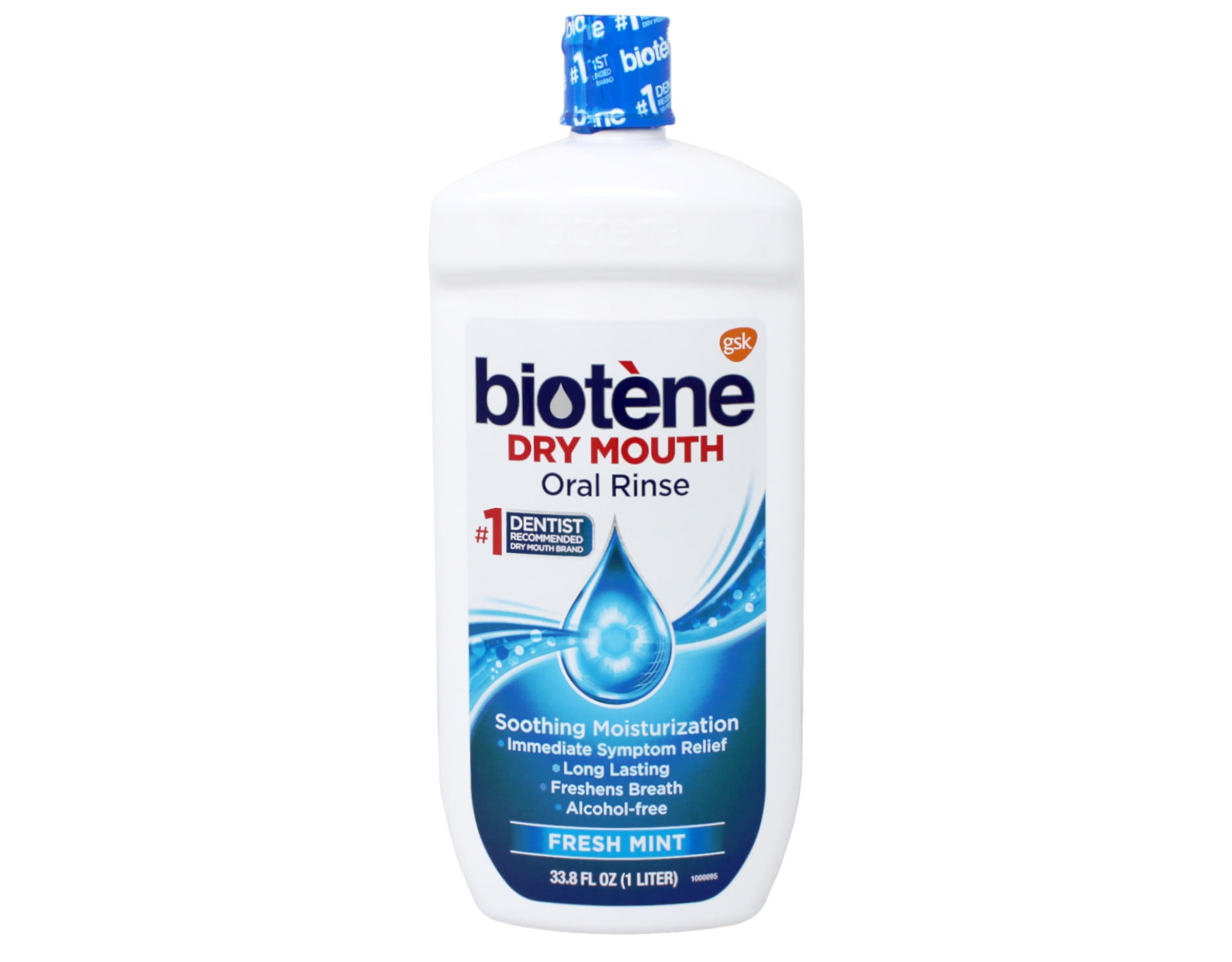 Biotene Fresh Mint Moisturizing Oral Rinse Mouthwash, Alcohol-Free, for Dry Mouth, 33.8 ounce