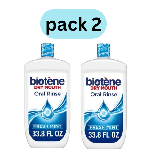 Biotene Moisturizing Dry Mouth Oral Rinse Mouthwash, Fresh Mint, 33.8 Oz, for Children and Adults .2 count