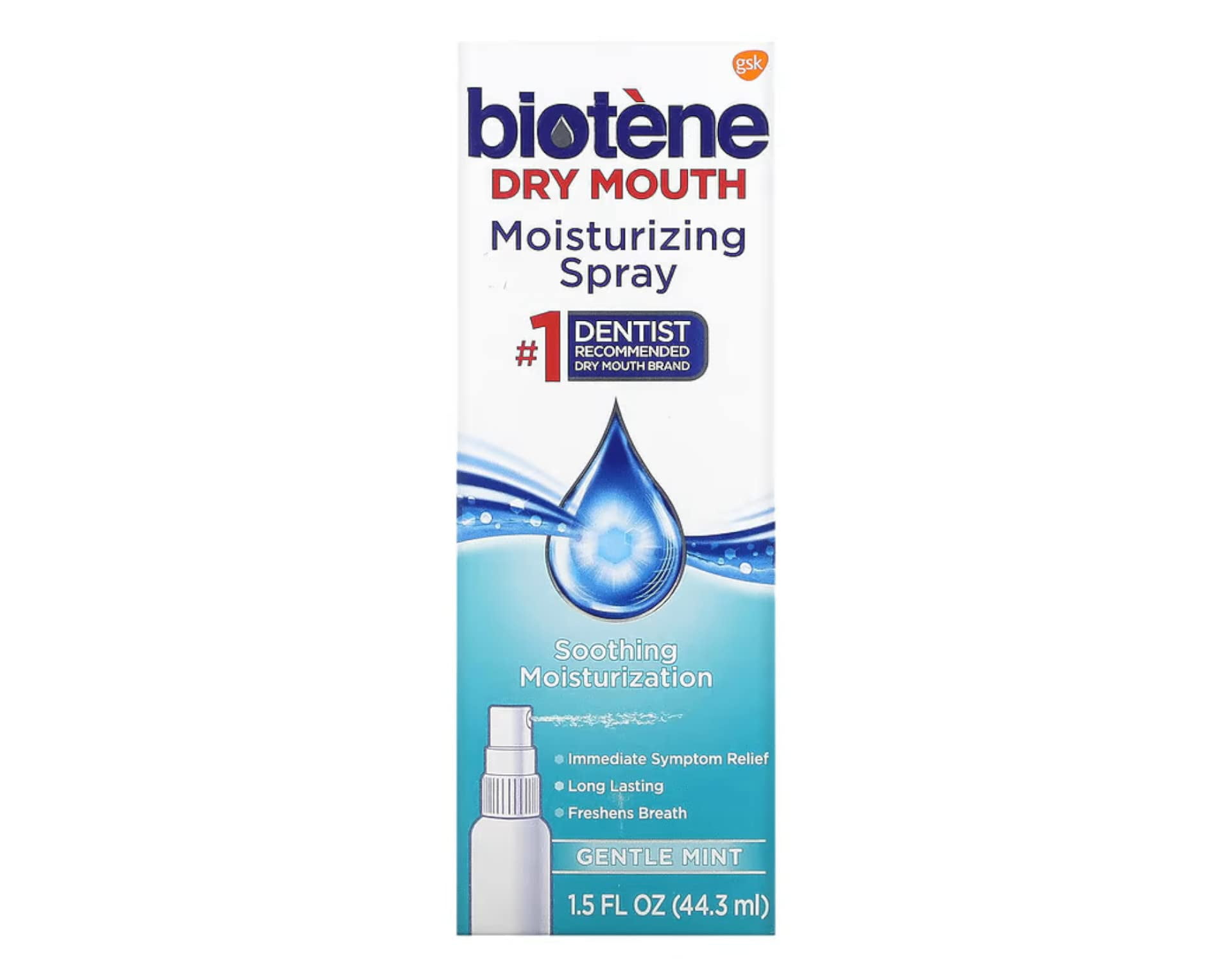Biotene Moisturizing Gentle Mint Mouth Spray 1.5 Oz Pack Of 6.