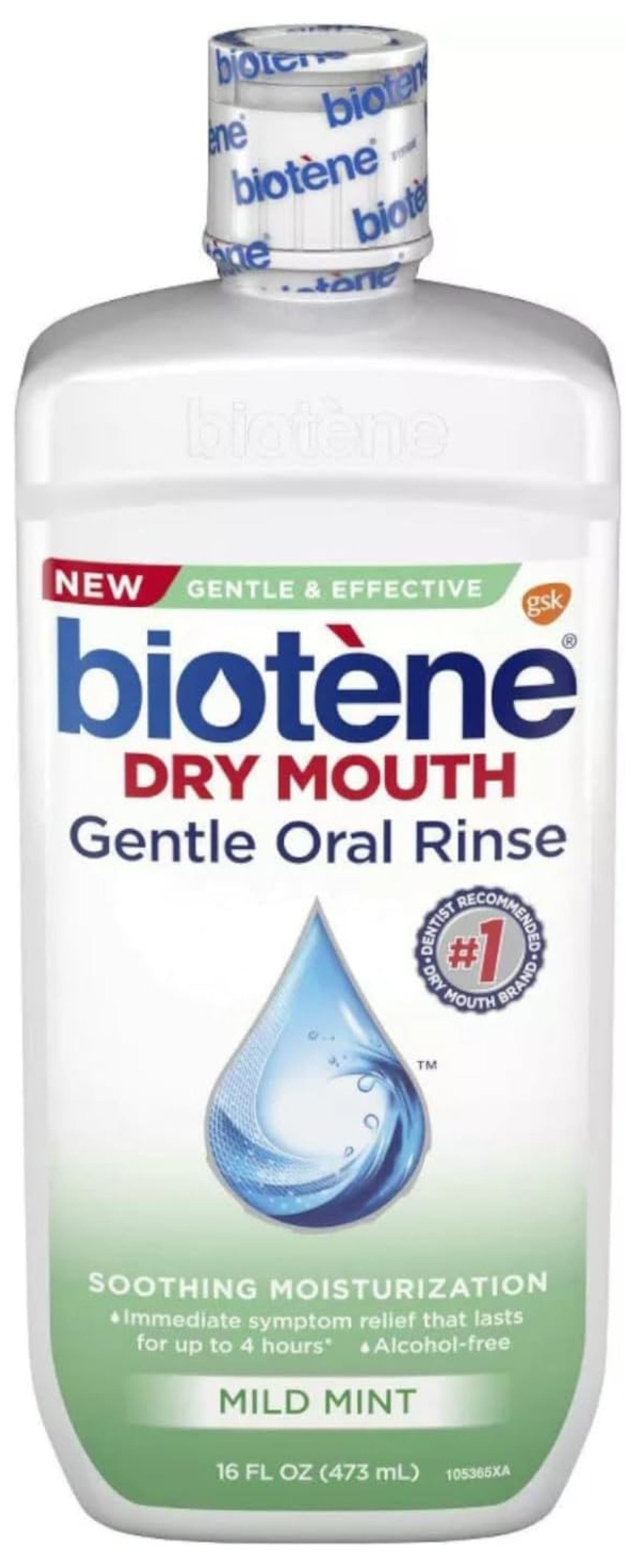 Biotene Moisturizing Oral Rinse, Mild Mint 16 Ounce (Packaging may vary)