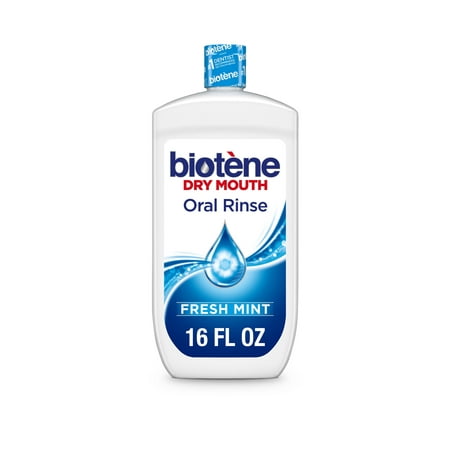 Biotene Oral Rinse Moisturizing Mouthwash for Dry Mouth Relief, Fresh Mint, 16 oz, for Adults