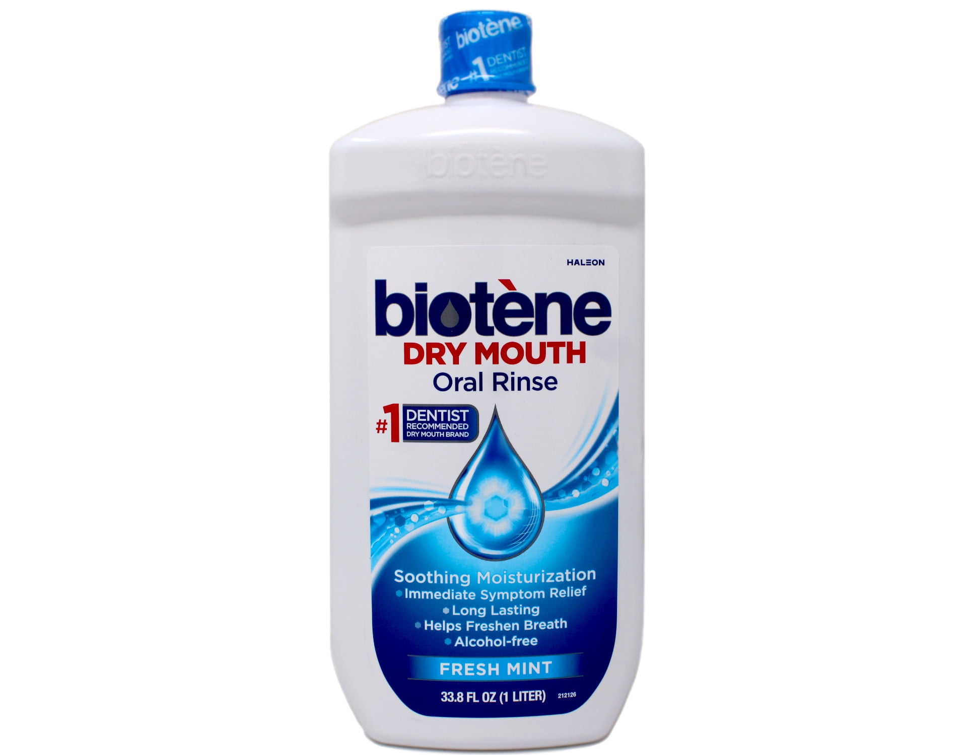 Biotene Oral Rinse Mouthwash for Dry Mouth, Breath Freshener and Dry Mouth Treatment, Fresh Mint - 33.8 fl oz