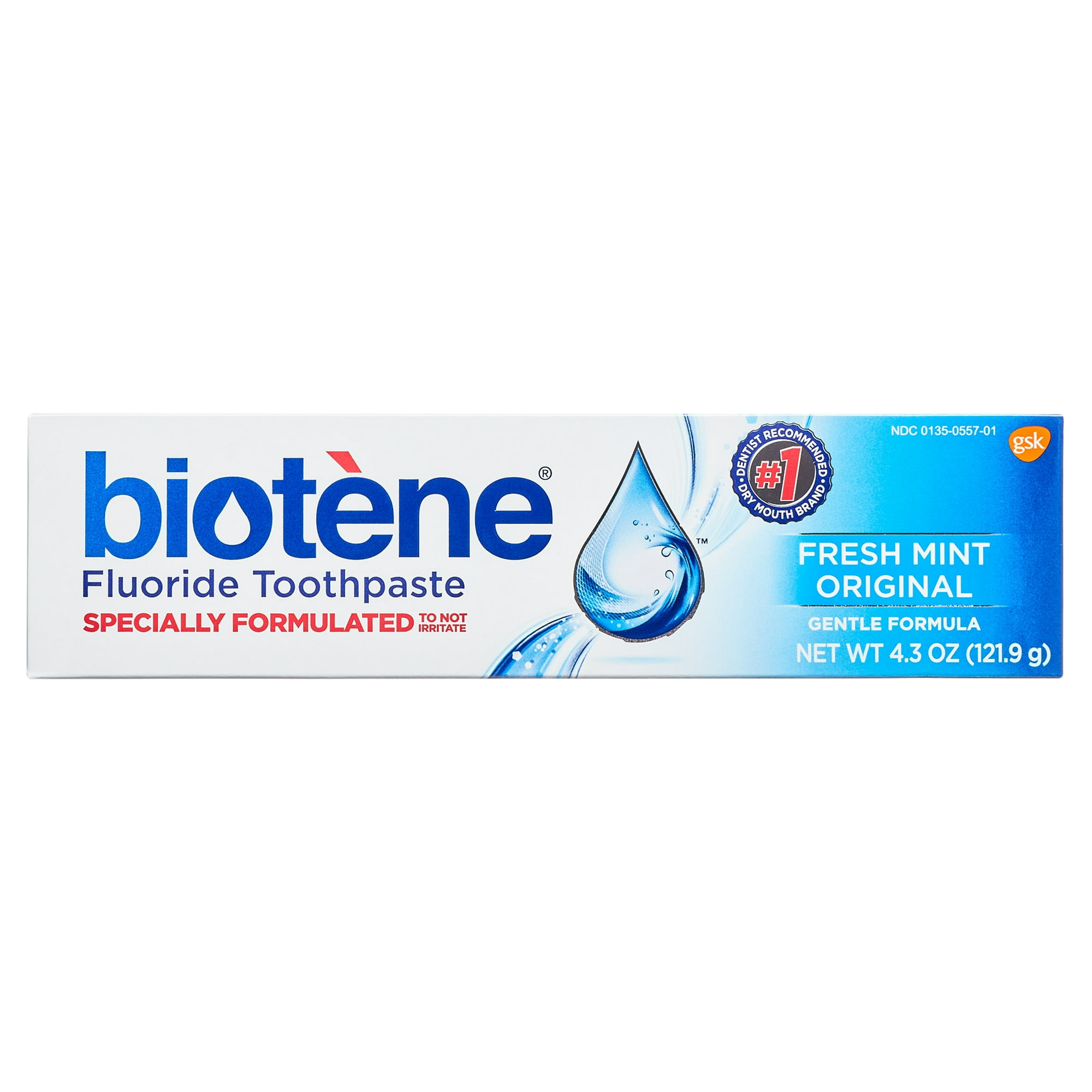 Biotene Original Sugar Free Fluoride Toothpaste for Dry Mouth, Fresh Mint, 4.3 Oz