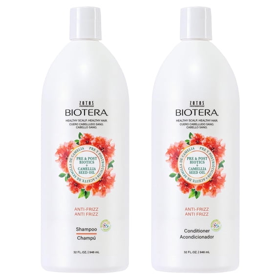 Biotera Anti Frizz Smoothing Shampoo & Conditioner Set | Smooths & Controls Frizzy, Unruly Hair | Microbiome Friendly | Vegan & Animal Test Free | Paraben Free | Color-Safe