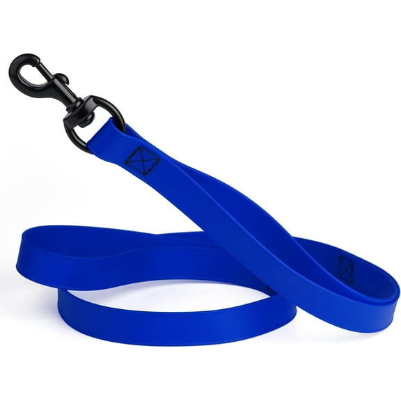 Biothane Waterproof Multi Handle Dog Leash with Black Hardware - Odor-Proof, Easy to Clean Traffic Control Lead - for Medium or Large Dogs, L 4 ft - W 1 in, Sky Blue