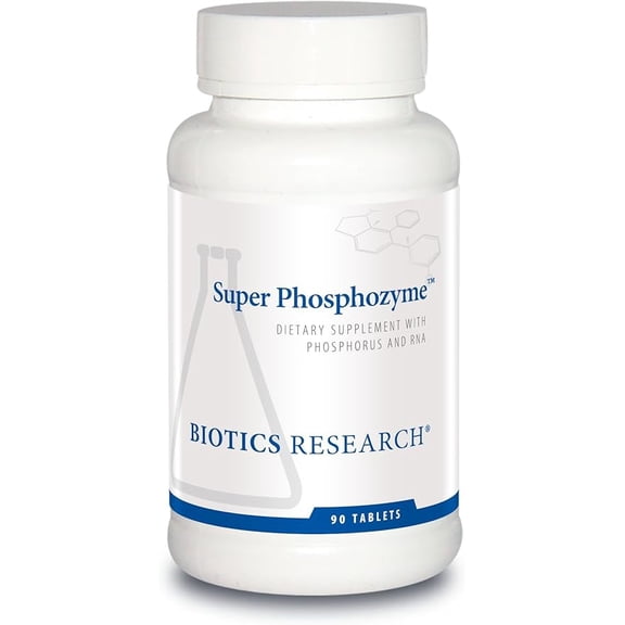 Biotics Research Super Phosphozyme Phosphorous and RNA, Electrolytes, Healthy Bones and Teeth, Protein Production, Energy Support. 90 Tabs