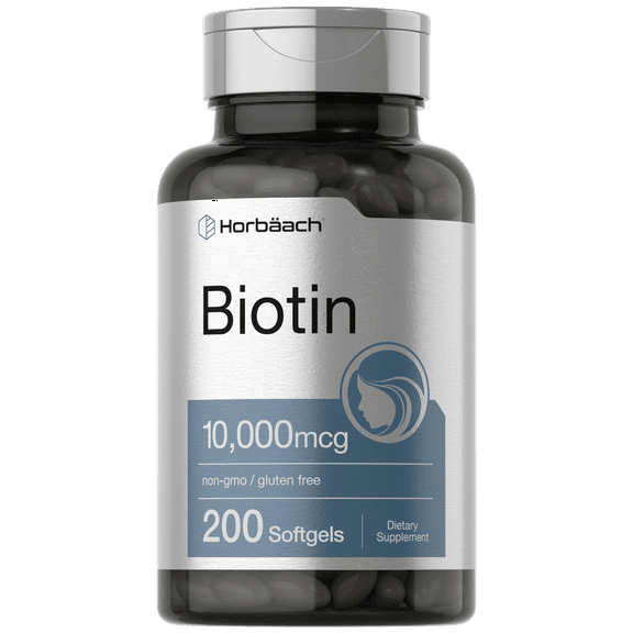 Biotin 10000 mcg | 200 Softgels | Vitamin B7 Supplement | For Men and Women | by Horbaach