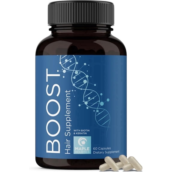 Maple Holistics Biotin Collagen Keratin Hair Supplement with Saw Palmetto, 60 Tablets