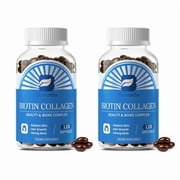 Biotin 5000 Mcg, w/Collagen,Helps Promote Skin, Hair and Nail Health, 120 Softgels2 Pack