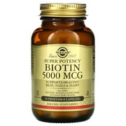 Biotin, 5,000 mcg, 50 Vegetable Capsules, Solgar