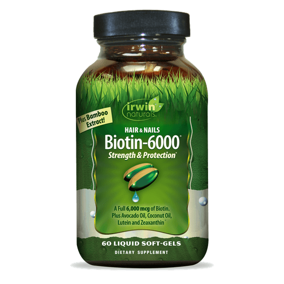Irwin Naturals Biotin-6000 Strength & Protection 60 Softgels