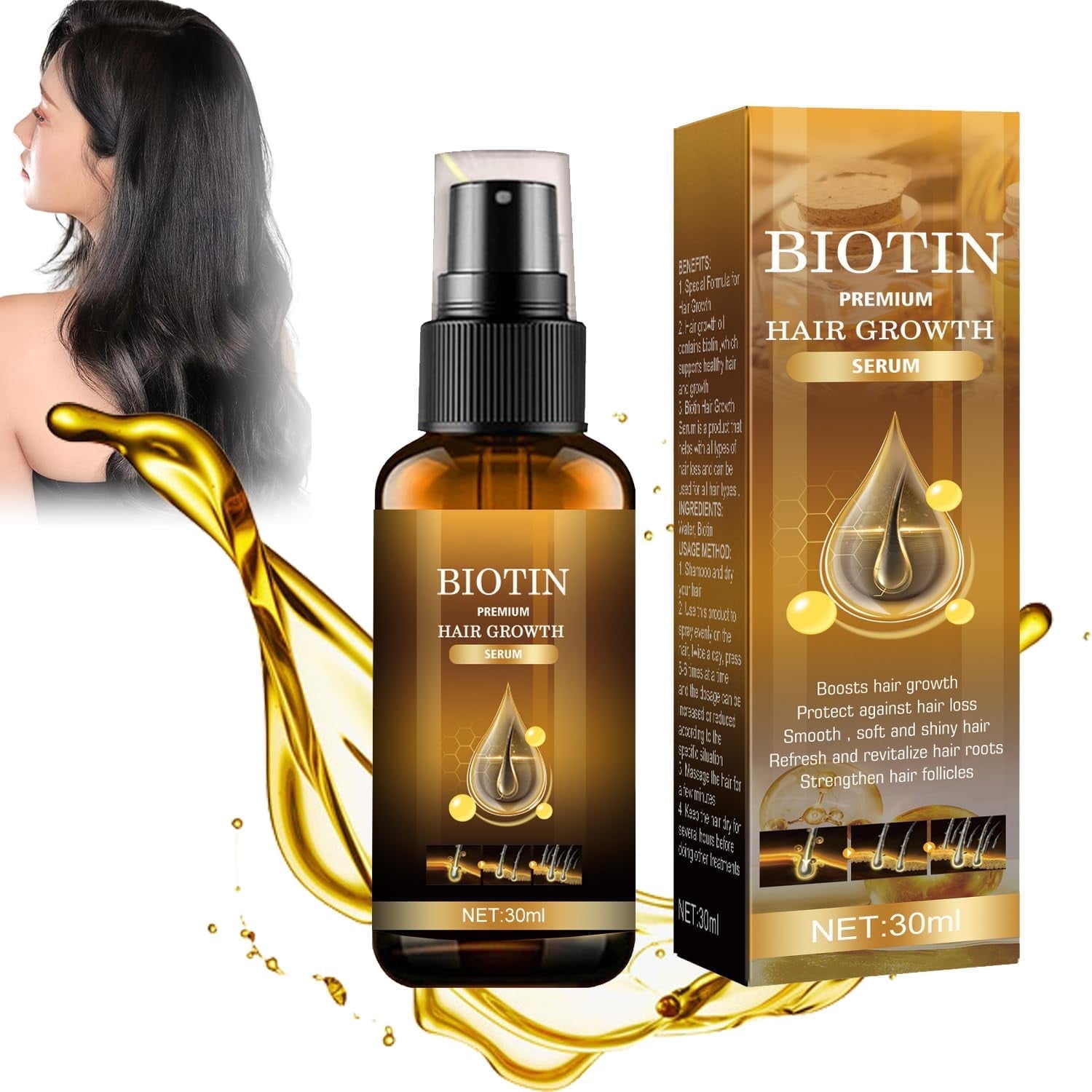 Biotin Hair Growth Spray, Biotin Hair Growth Serum, Biotin Thickening ... - Biotin Hair Growth Serum For Women