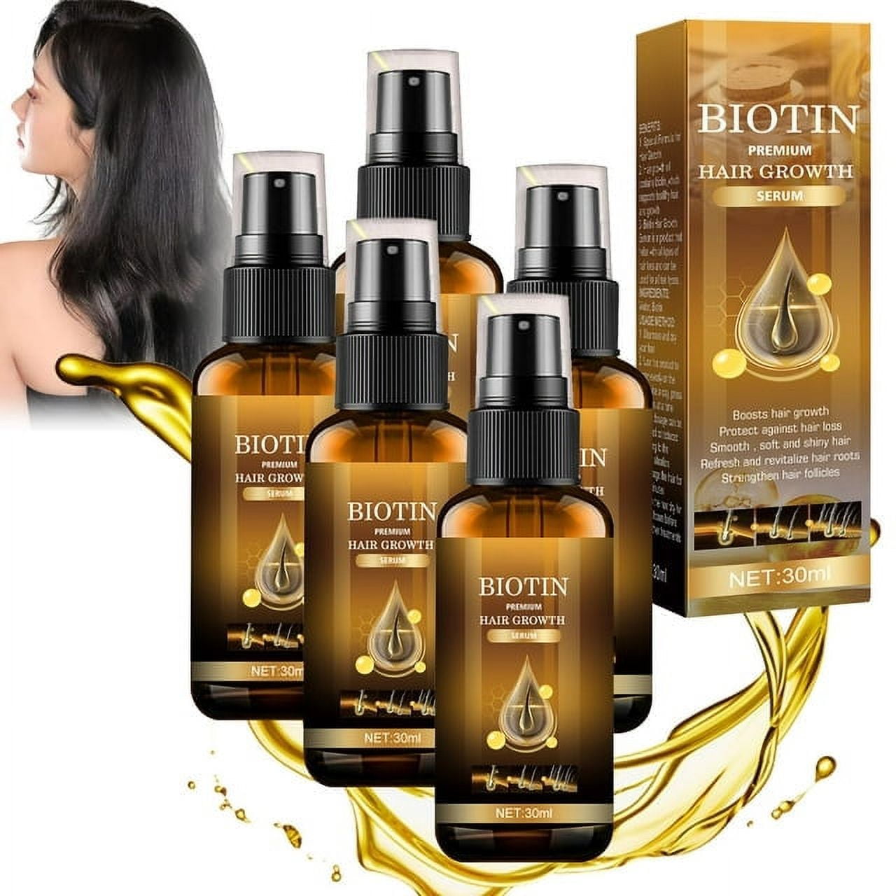 Biotin Hair Growth Spray, Ibealee Biotin Hair Growth Serum, Biotin ...