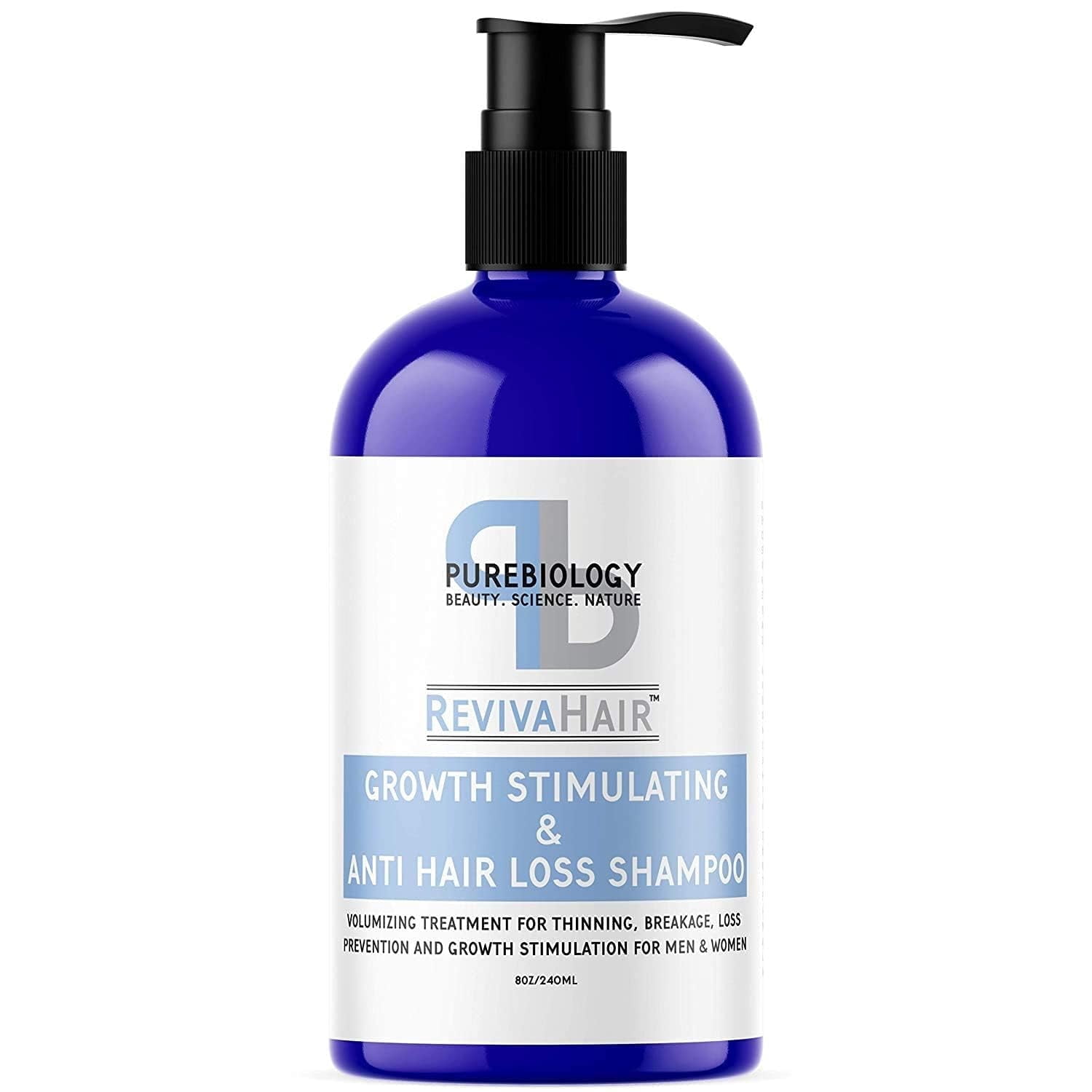 Biotin Shampoo for Thinning Hair - Pure Biology Thinning Biotin Shampoo for Women & Men - Thickening Shampoo for Damaged Hair with Vitamin E - DHT Blocker Hair Treatment Keratin Shampoo with Procapil