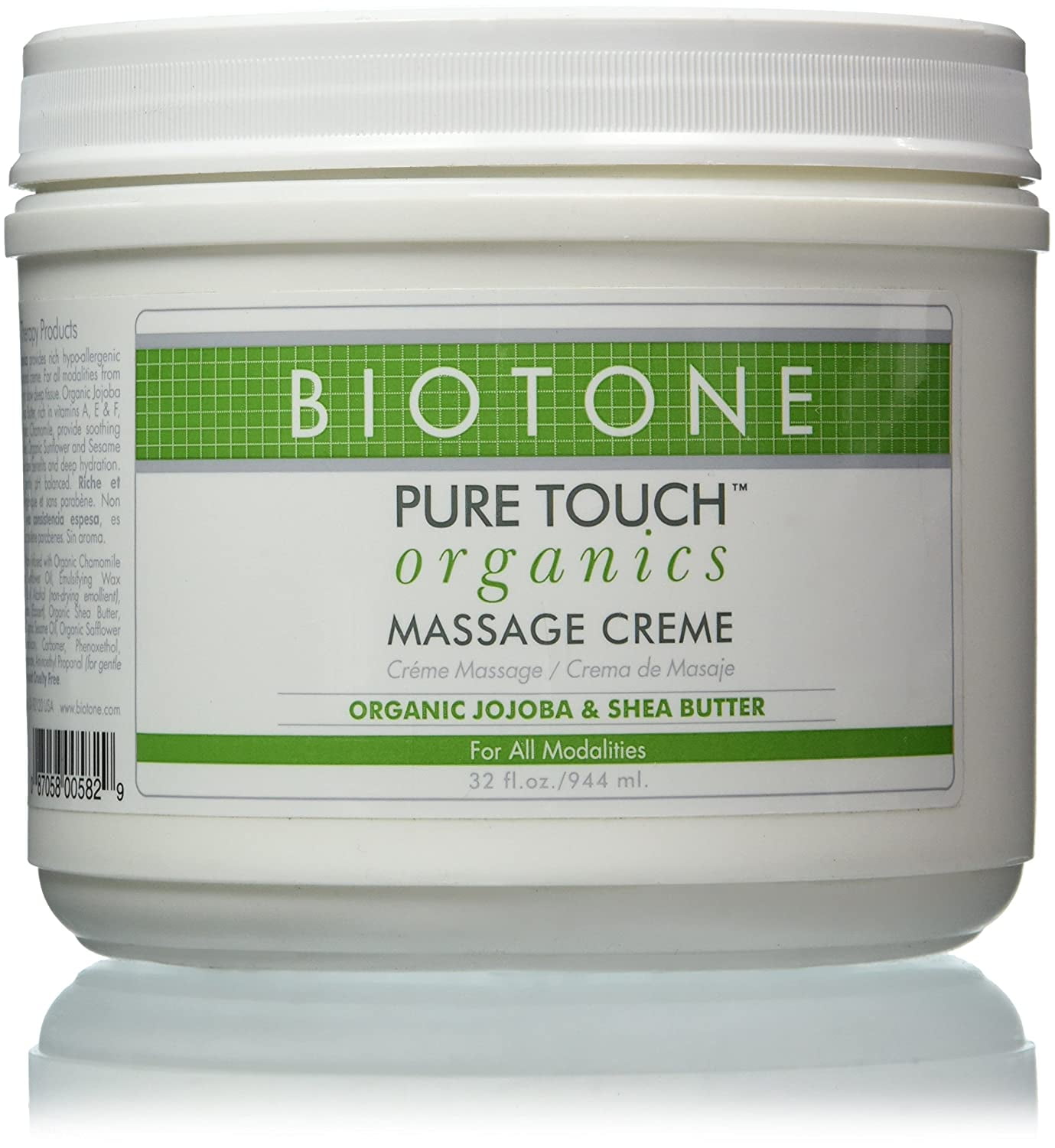 Biotone Pure Touch Organics Massage Creme, 32 Ounce