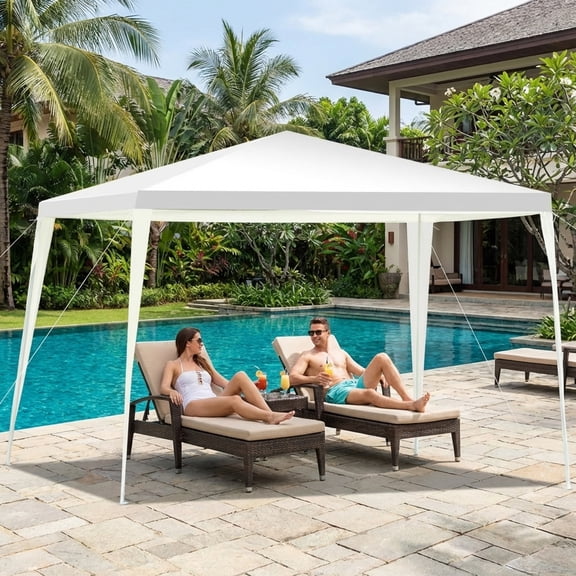 Biotree 10 x 10 Feet Outdoor Wedding Canopy Tent for Backyard, Patio Event Canopy Shelter with Powder Coated Steel Frame and Polyethylene Fabric, White